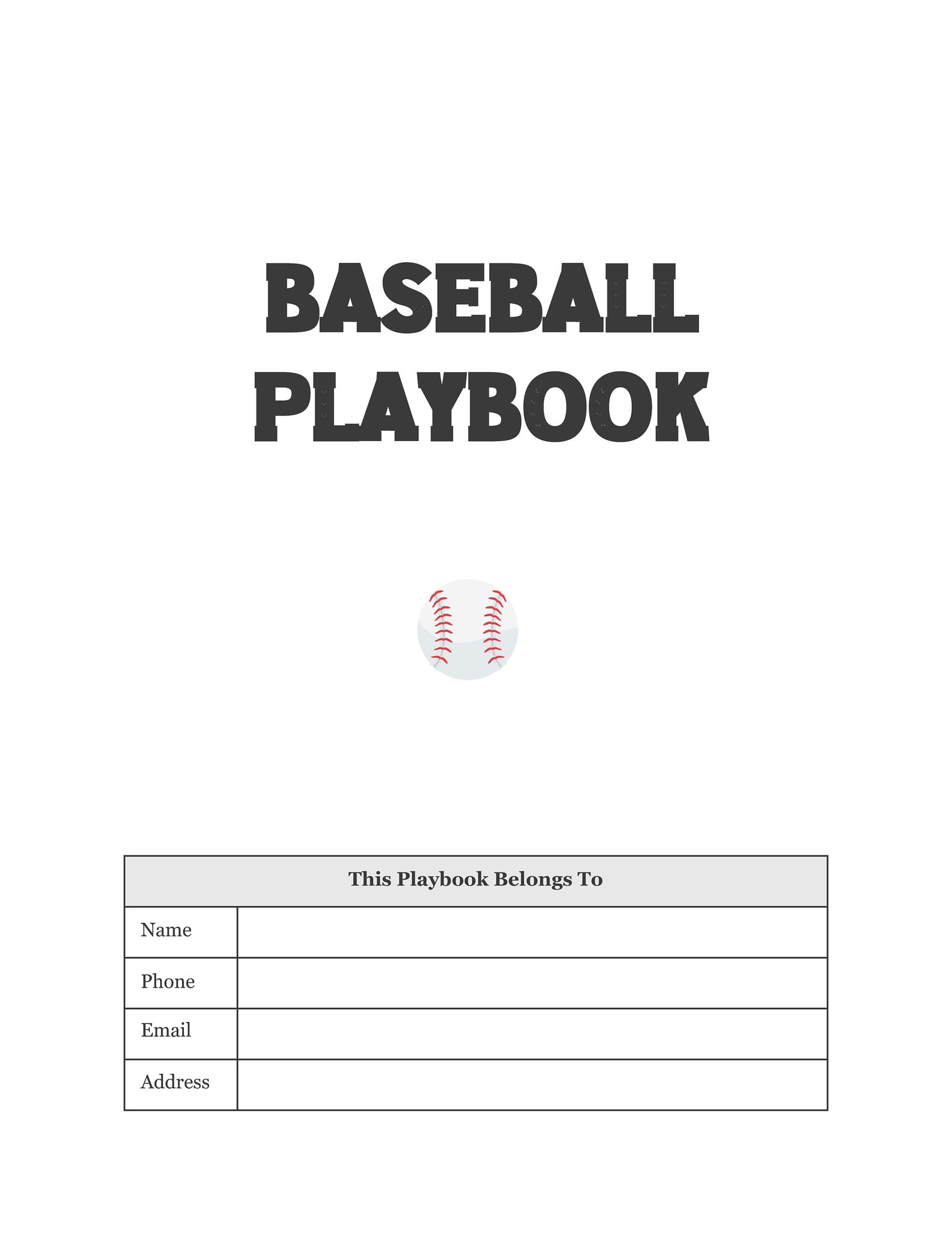 Baseball Playbook / Printable Playbook Pages Etsy