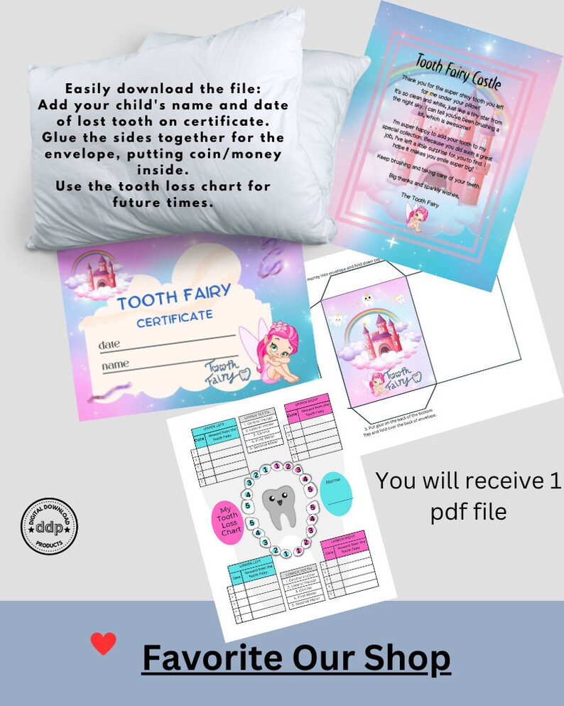 Tooth Fairy Letter and Money Printables Personalized Tooth Fairy Notes ...