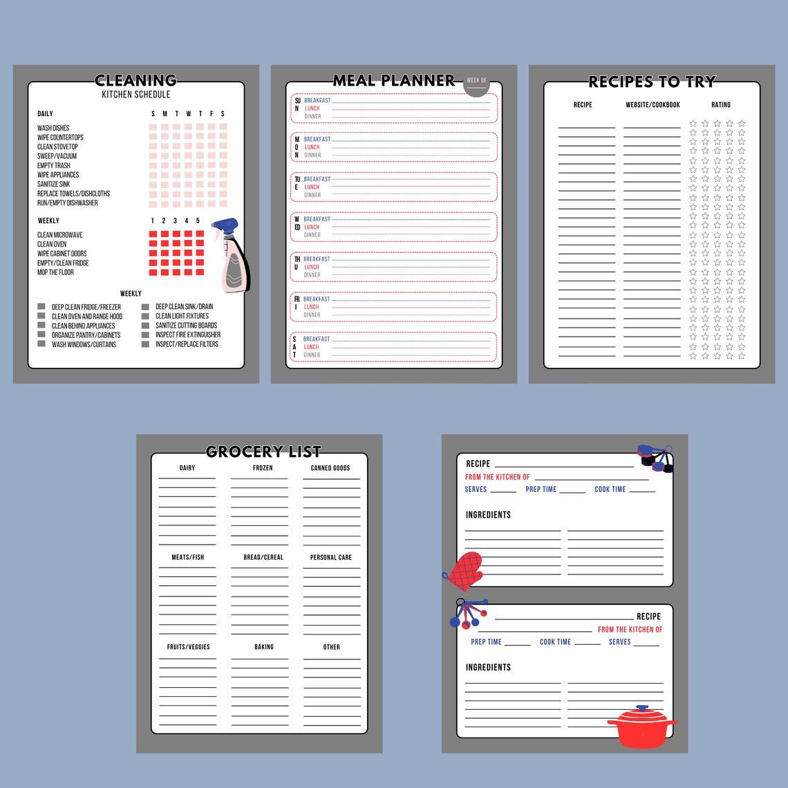 Ultimate Kitchen Companion: Printable Guide for Cooking, Meal Planning ...