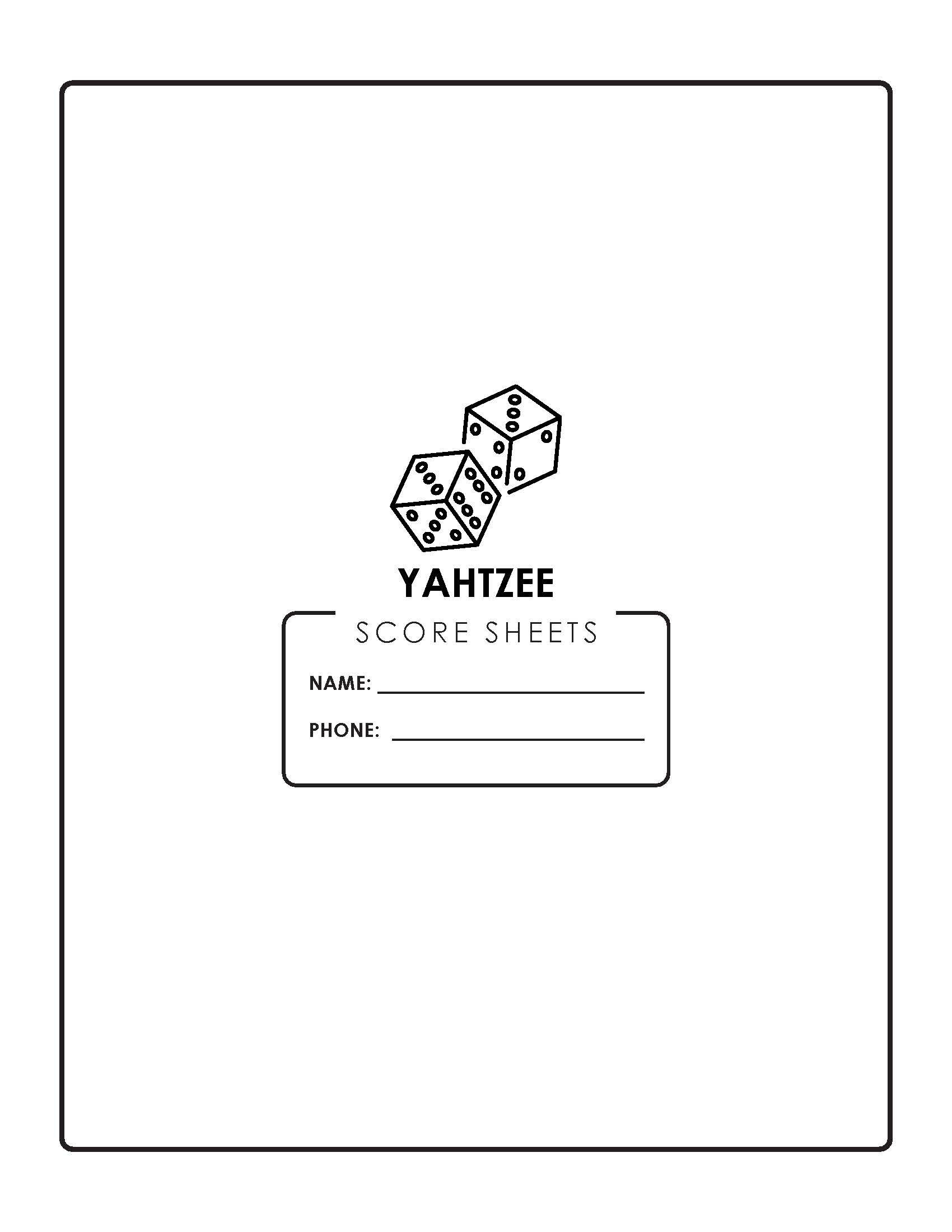 yahtzee scoresheets 100 page printable sheets etsy