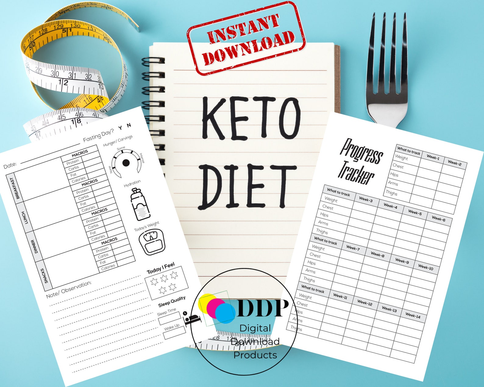 keto diet plannertracker 100 page printable tracker etsy