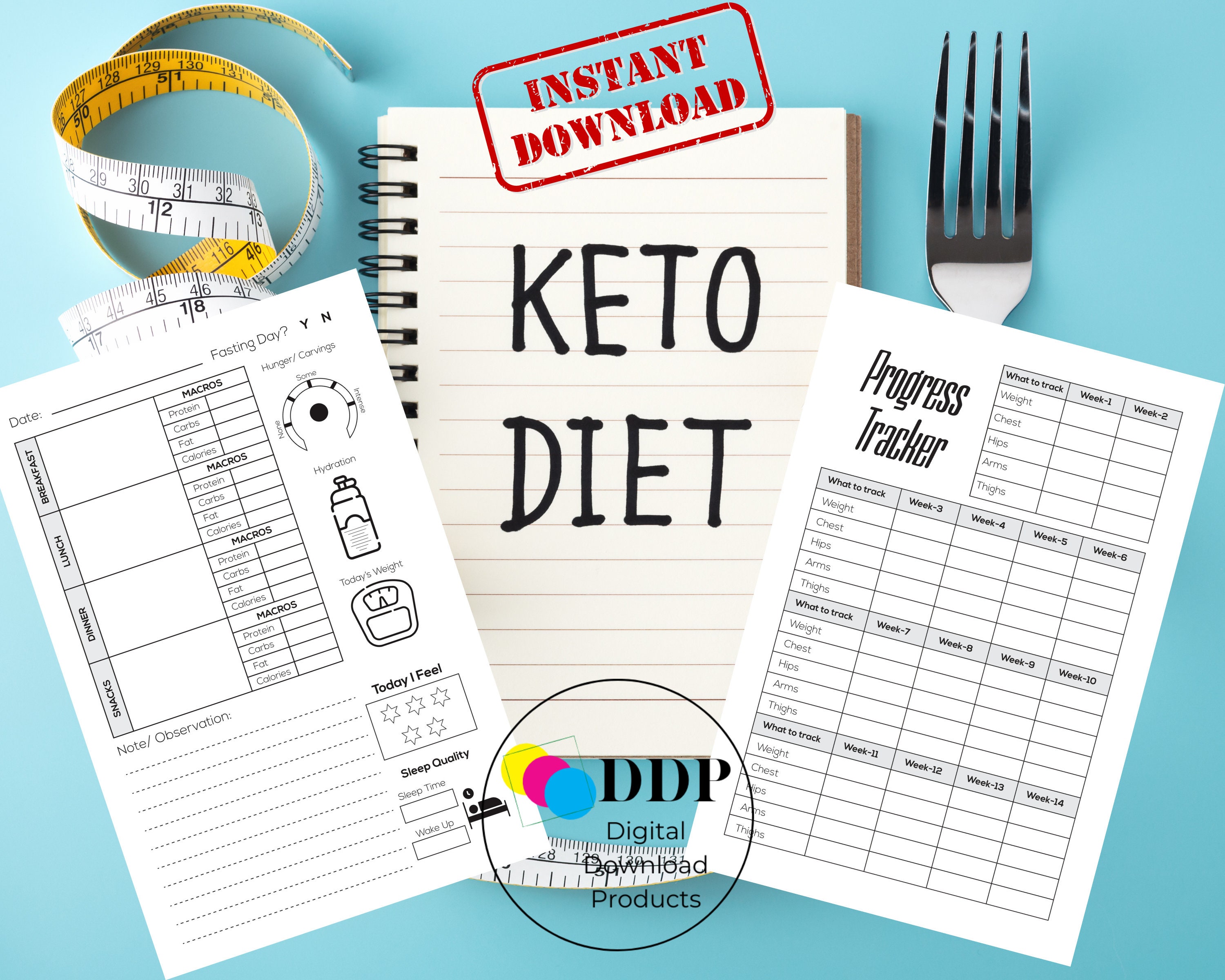 Keto Diet Planner/tracker / 100 Page Printable Tracker - Etsy
