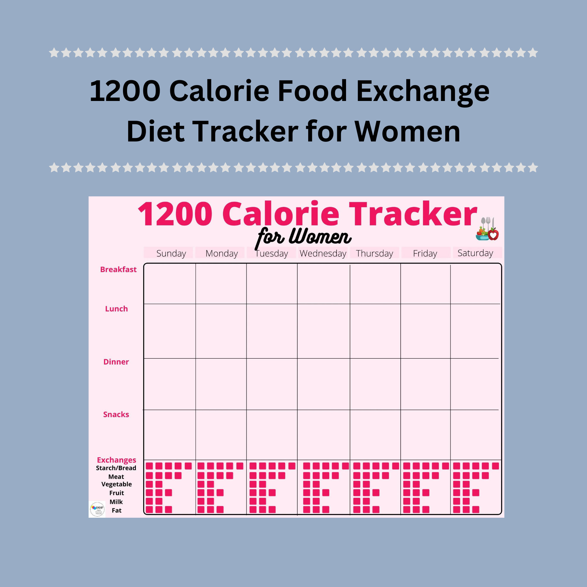 Weekly 1200 Calorie Food Exchange Meal Planner: Printable Diet Tracker for Women's Weight Management - Etsy weekly-1200-calorie-food-exchange-meal-planner-printable-diet-tracker-for-women-s-weight-management-etsy