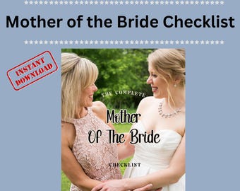Mother of the Bride Wedding Checklist Printable | Bridal Planning Guide for Moms |