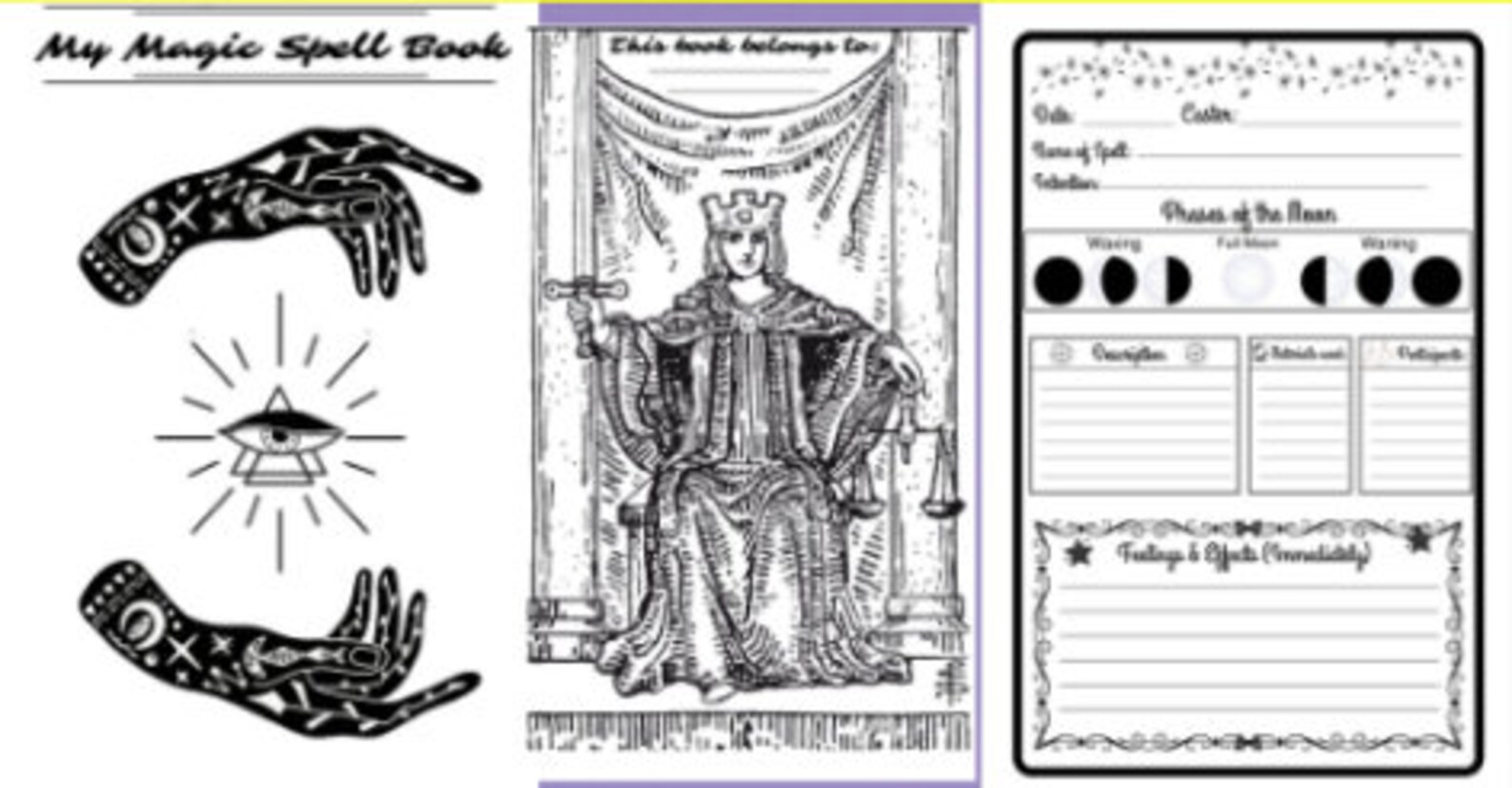 Grimoire Spell Journal / 108 Printable Pages | Etsy