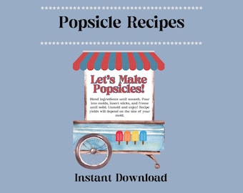 Fruit Popsicle Recipe Cards: DIY Summer Treats for Kids (PDF Downloadable