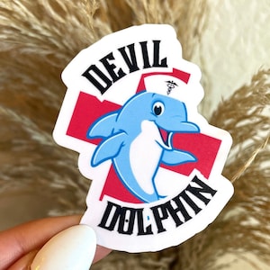 Teufel Delfin Sticker | Marine Sanitäter | HM | Militär Aufkleber | Wasserfester Aufkleber | Militär Geschenke