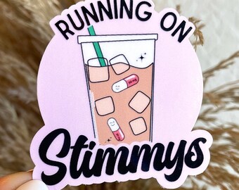 Running On Stimmys Sticker, ADHD Neurodivergent Sticker Gifts