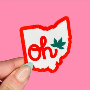Ohio Sticker | Ohio Vinyl Decal | State Laptop Stickers | Waterproof | Ohio State Buckeyes