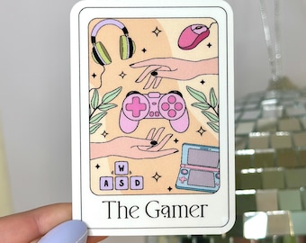The Gamer Tarot Card Sticker, Cute Gamer Girl Stickers