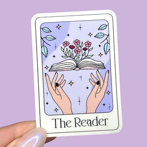 The Reader Sticker The Reader Tarot Card Sticker, Book Lovers, Book Club, Fantasy, Kindle ...