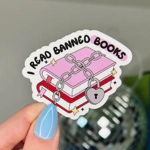 Pegatina de libros prohibidos: vinilo brillante, resistente al agua