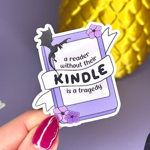Een lezer zonder de Kindle-sticker | Stickers vierde vleugel | Waterdichte stickers | Draken | Fantasiecadeau voor boekenliefhebber | Kindle