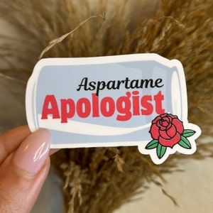 Aspartame Apologist Sticker | Diet Coke Sticker | Waterproof Stickers | Waterbottle Stickers | Gift for Diet Coke Lover