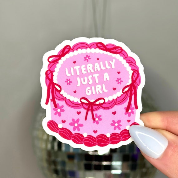 Literally Just A Girl Sticker, Coquette, trendy Stickers, Water Bottle Stickers