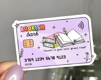 Bookish bankcreditcardsticker, boekenclub, waterflesstickers, Kindle, lezerscadeaus