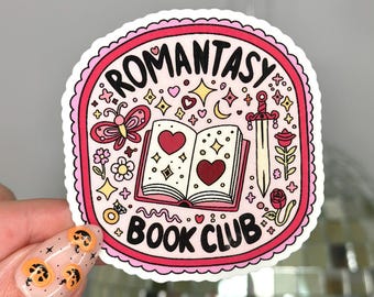 Romantasy Book Club Sticker, Kindle Sticker, Bookish, Fantasy, Book Club