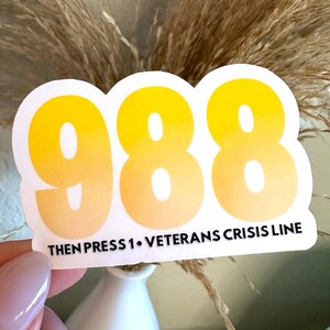 Veterans Crisis Line Sticker | Mental Health | Waterproof | Military | Awareness Sticker