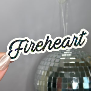 Pegatina corazón de fuego / Trono de pegatina de cristal / Pegatina holográfica / TOG / SJM / Sarah J Maas / Pegatina Kindle / Pegatina impermeable