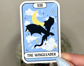 Wingleader Tarot Card Sticker, Fantasy Book Lover Gift, Fourth Wing Inspired