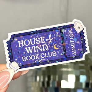 Pegatina del club de lectura House of Wind / Pegatina ACOTAR / Pegatina holográfica / SJM / Pegatina de Sarah J Maas / Pegatina para Kindle / Pegatina resistente al agua