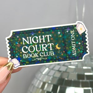 Pegatina holográfica del club de lectura Night Court / ACOTAR / Sarah J Maas / Pegatina para Kindle / Resistente al agua