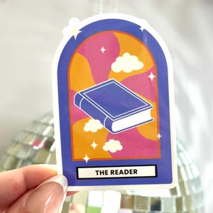 Adesivo de Carta de Tarô do Leitor | Bookish | Adesivo à prova d'água | Adesivo Kindle
