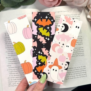 Spooky Bookmark Set | Bookish | Ghost Bookmarks | Book Lover Gift | Pastel Bookmarks | Pumpkins