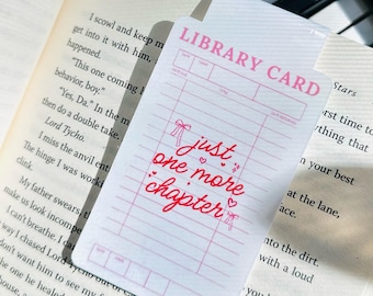 Library Card Magnetic Bookmark, Coquette, Book Club, Reader Gifts