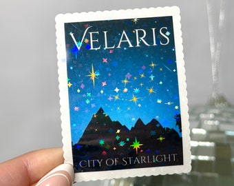 Velaris Holographischer Sticker: ACOTAR Inspiriert, Stadt des Sternenlichts