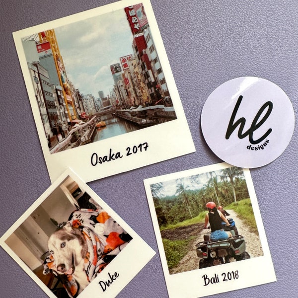 Custom Polaroid Stickers, Choose Font Insta Size Sticker, Stickers for Water Bottles, Laptop, Personalized Stickers Photo Gift