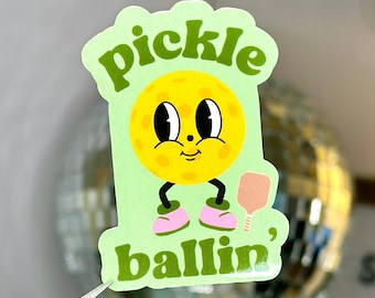 Pickle Ball Sticker, Cute Pickleball Stickers for Waterbottle
