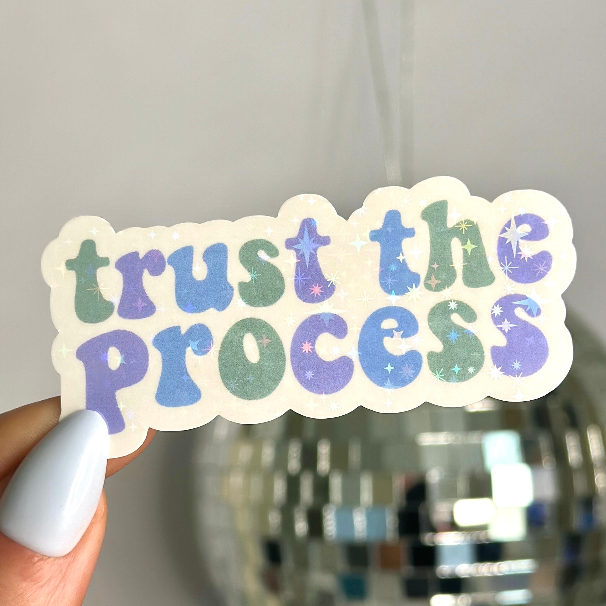 Trust the Process Sticker, Holographic Stickers for Laptop, Waterbottle ...