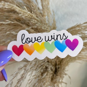 Pegatinas Love Wins / Aliado / Pegatinas para botellas de agua / Inclusivo / Regalo para amigos / LGBTQ
