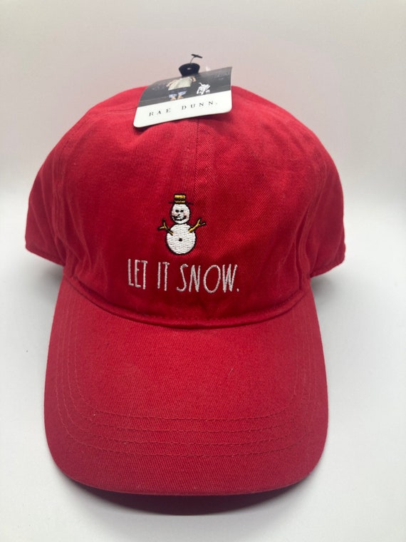 Rae Dunn LET IT SNOW Baseball Hat , Red Christmas 