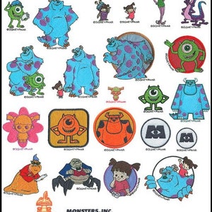 Monsters Love Sully Boo Mike Embroidery Design 23 Files - 4x4 hoops