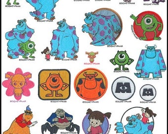 Monsters Love Sully Boo Mike Embroidery Design 23 Files - 4x4 hoops