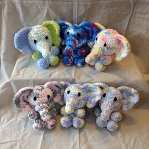 Soft Stuffed Elephant - Elephant Plushy - Crochet Elephant - Plush Elephant