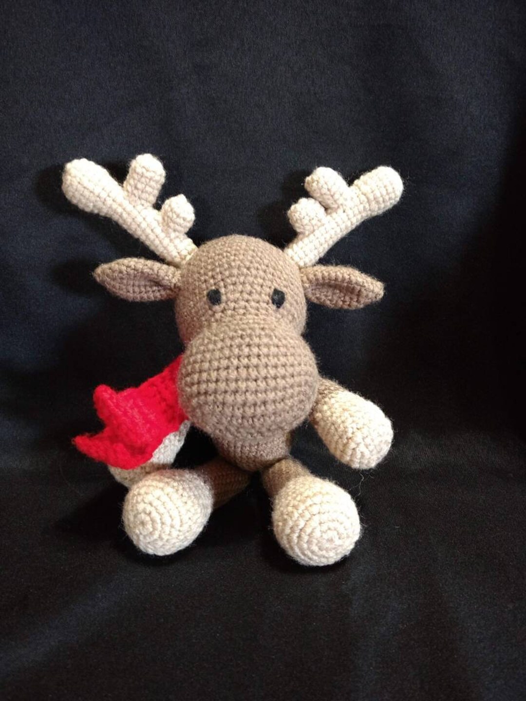 Small Stuffed Moose Crochet Moose With Scarf Moose Decoration Etsy