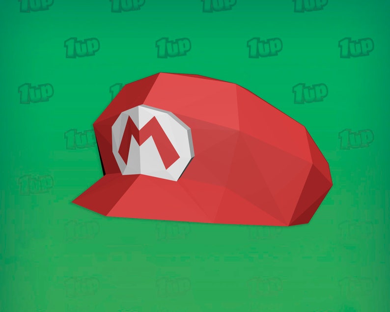 Video Games, Super Mario Hat Papercraft , Mario Svg Digital Template, Mario Kart Cosplay Costume ...