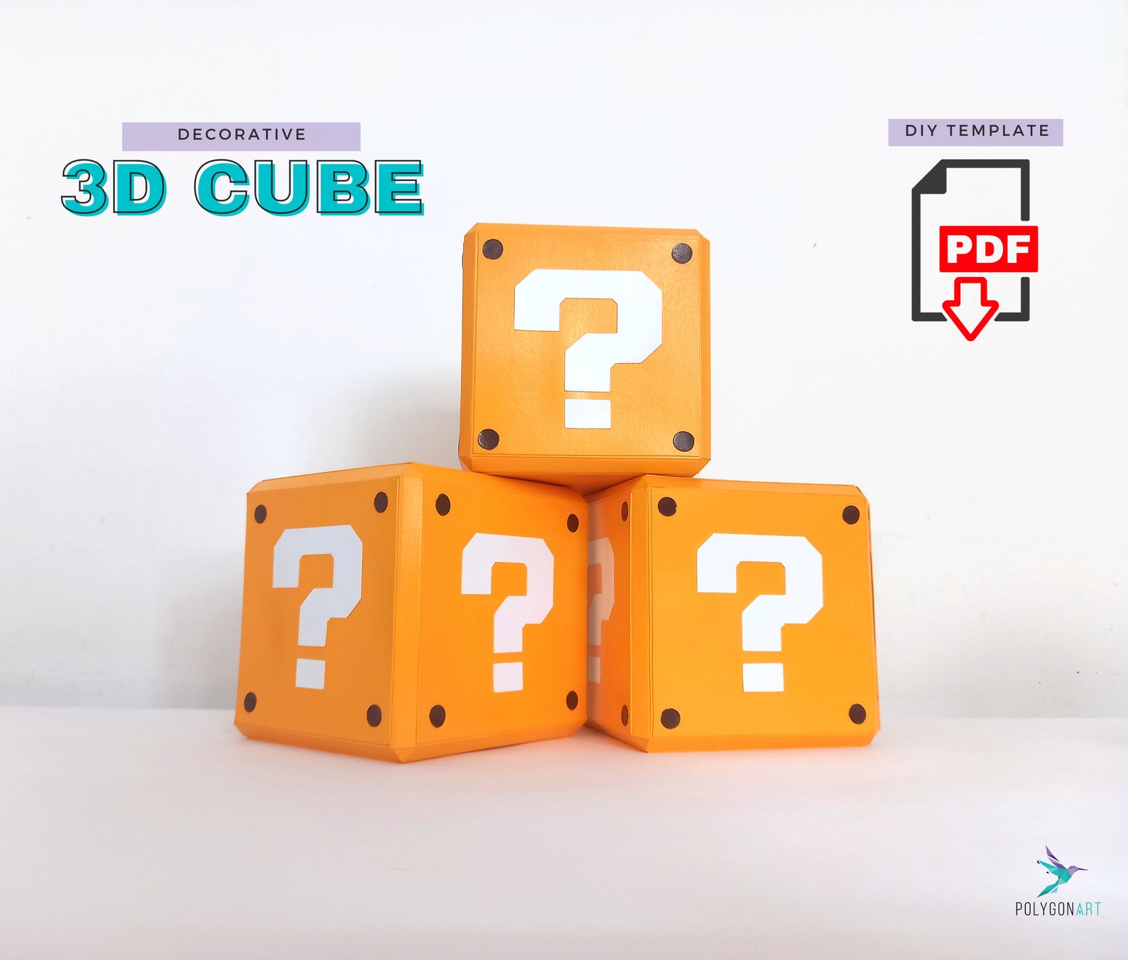 Super mario 3d block papercraft mario bros question block - Etsy España