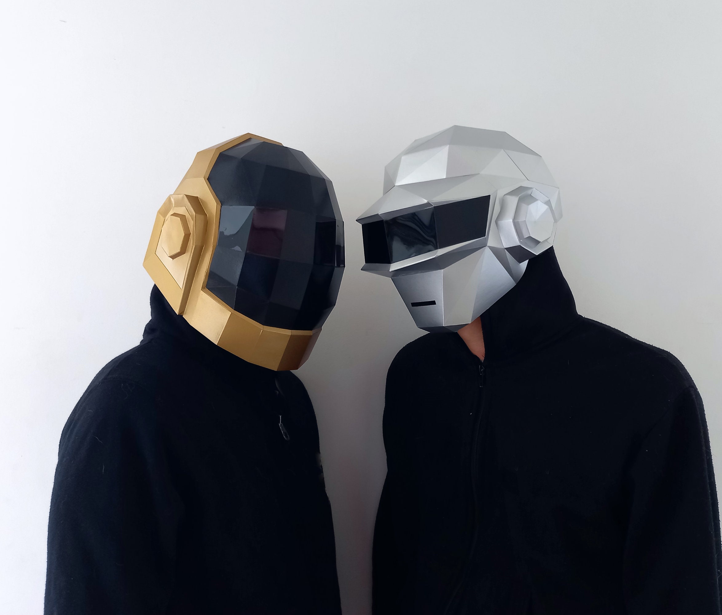 Daft Punk Mask Papercraft 3d Costume Low Poly Musical Diy Paper Craft