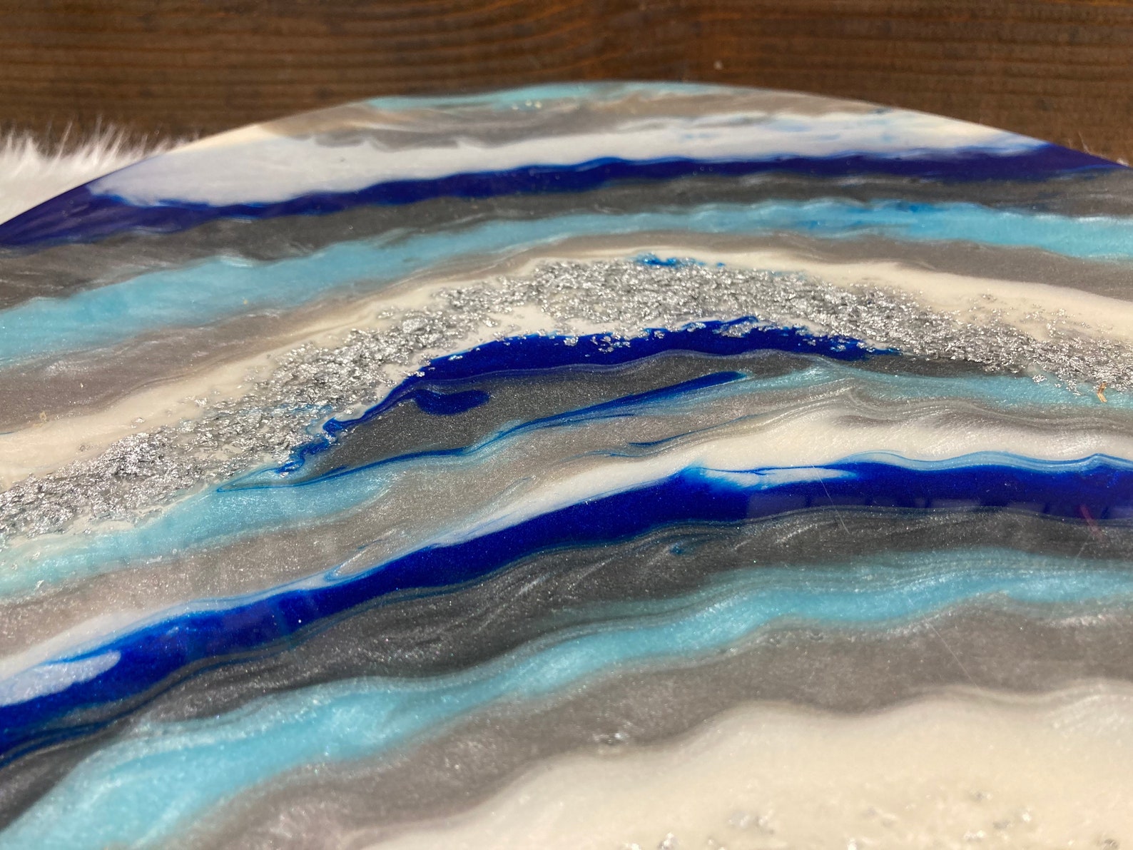 Faule Susan abstarct Kunst in Blues Grau Silber & weiß mit | Etsy