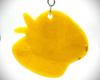 Apple Keychain in Yellow Pearlescent