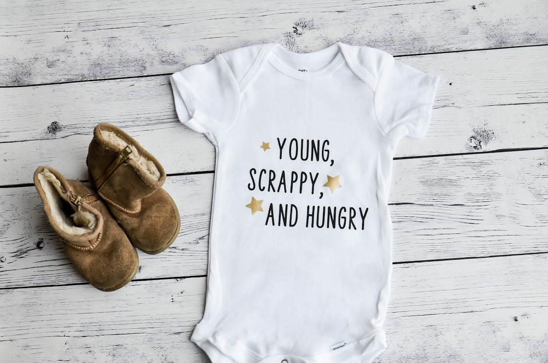 Young Scrappy and Hungry Hamilton® Baby Onesie, Hamilton Baby