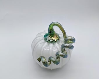 White pumpkin with Silver Green Stem