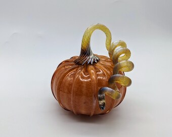 Salmon Pumpkin with Gold Stem
