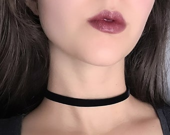 Black Velvet Choker, 90s Goth Jewelry, Alternative Emo Necklace, Gothic Accessory