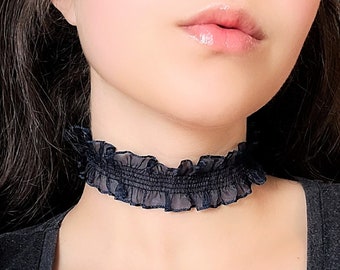 Set  Black Blue  Velvet Choker Lace Collar Necklace for Women Jewelry 6 PC 