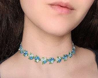 Women Fashion Jewelry Retro Vintage 90's Thick Black Floral Choker Casual Dressy Women Fashion Jewelry Retro Vintage 90's Thick Black Floral Choker Casual Dressy